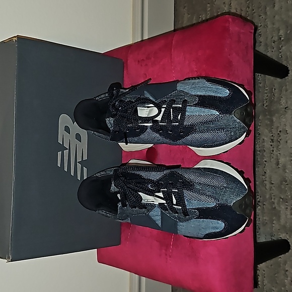●●NEW BALANCE 327 "DENIM" SNEAKERS SIZE 9W 7M●● - Picture 2 of 8